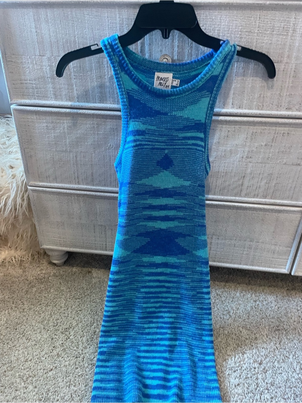 Princess Polly Blue & Teal Knit Mini Dress